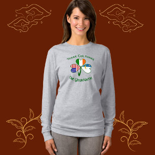 T-shirt Drapeaux américains irlandais açoriens Shamrock pe