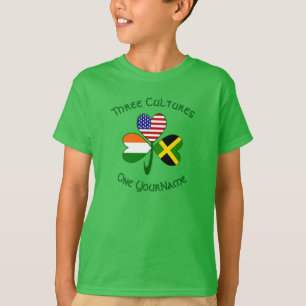 T-shirt Drapeaux américains irlandais jamaïcain Shamrock V
