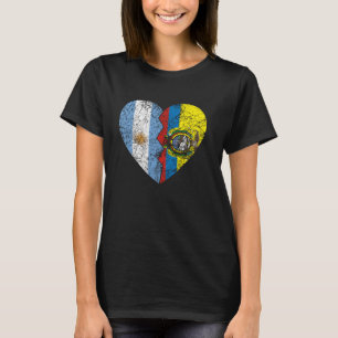 T-shirt Drapeaux argentins équatoriens Coeur Argentine Equ