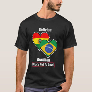 T-shirt Drapeaux Boliviens Brésiliens Du Cœur Qu'est-ce Qu