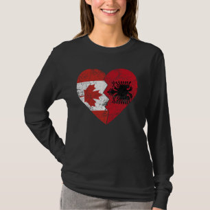 T-shirt Drapeaux canadiens albanais Coeur Canada Albanie A