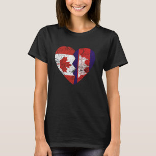 T-shirt Drapeaux canadiens cambodgiens Heart Canada Cambod