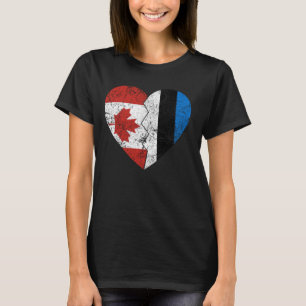 T-shirt Drapeaux canadiens estoniens Coeur Canada Estonie 