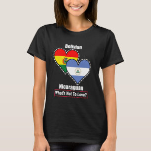 T-shirt Drapeaux cardiaques boliviens du Nicaragua Qu'est-