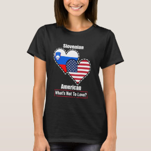 T-shirt Drapeaux cardiaques slovènes américains Qu'est-ce 