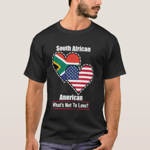 T-shirt Drapeaux cardiaques sud-africains américains, quoi