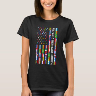 T-shirt Drapeaux Célébration du Mois du patrimoine hispani