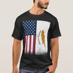 T-shirt Drapeaux chypriotes américains Fiers USA Chypre