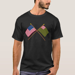 T-shirt Drapeaux croisés de milice des USA et du Delaware