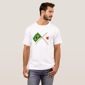 T-shirt Drapeaux croisés du Brésil et du Minas Gerais (Devant entier)