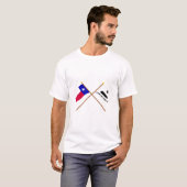 T-shirt Drapeaux croisés du Texas et de Gonzales (Devant entier)