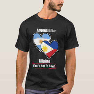 T-shirt Drapeaux De Coeur Argentin Philippin Qu'est Ce Qu'