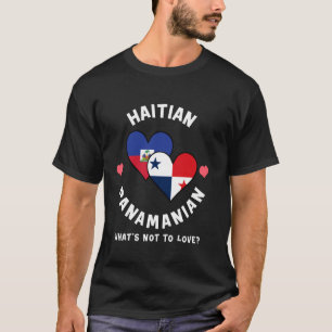 T-shirt Drapeaux de cœur Haïtien Panaméen Qu'est-ce qu'on