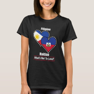 T-shirt Drapeaux de coeur haïtien philippin Qu'est-ce qu'o