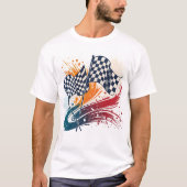 T-shirt Drapeaux de course Abstraits Conception du logo (Devant)