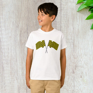 T-shirt Drapeaux de course jaunes et noirs