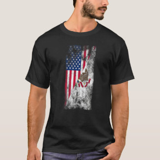 T-shirt Drapeaux De L'Illinois Des États-Unis D'Amérique I