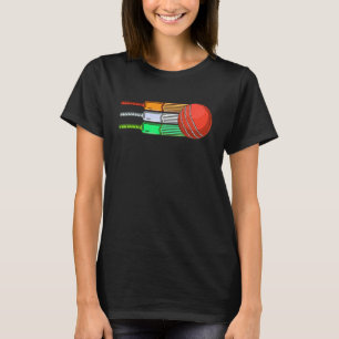 T-shirt Drapeaux de l'Inde faits de battes de cricket et d