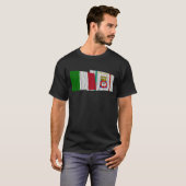 T-shirt Drapeaux de ondulation de l'Italie et de la Puglia (Devant entier)