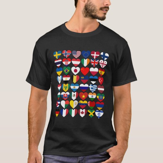 T-shirt Drapeaux De Pays Du Monde (Devant)