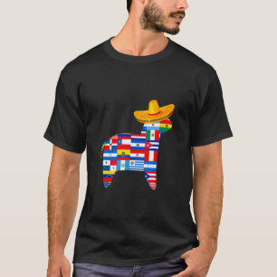 T-shirt Drapeaux de pays hispaniques de lama drôle Mois du