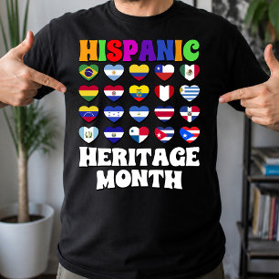 T-shirt Drapeaux de pays latinos Cœur, Joyeuse Célébration