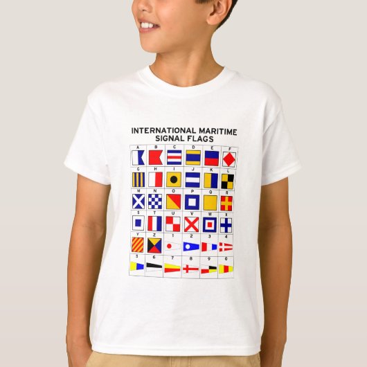 T-shirt Drapeaux de signal maritimes internationaux (Devant)