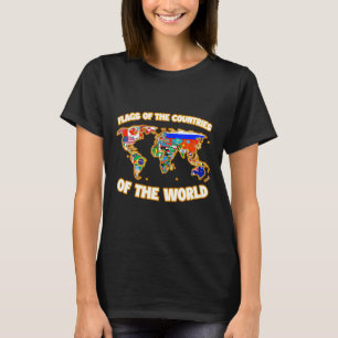 T-shirt Drapeaux Des Pays Du Monde Carte Internationale