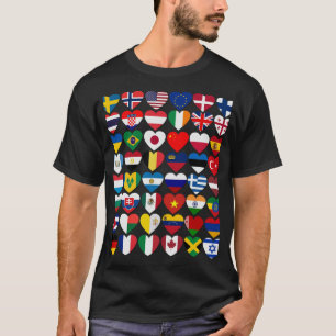T-shirt Drapeaux Des Pays Du Monde,International