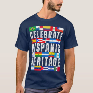 T-shirt Drapeaux des pays hispaniques Célébrent le patrimo