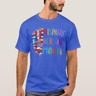 T-shirt Drapeaux des pays latinos tournesol Patrimoine his