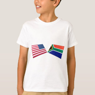 T-shirt Drapeaux des USA et de l'Afrique du Sud