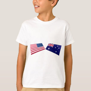T-shirt Drapeaux des USA et de l'Australie