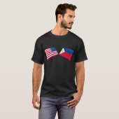 T-shirt Drapeaux des USA et de Philippines (Devant entier)