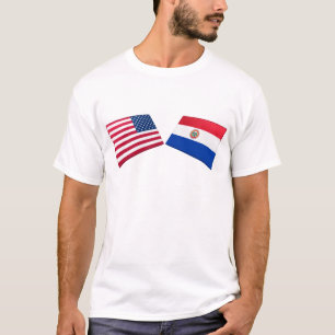 T-shirt Drapeaux des USA et du Paraguay