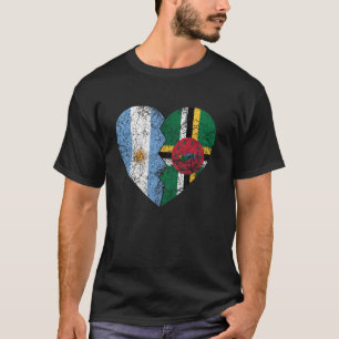 T-shirt Drapeaux dominicains argentins Coeur Argentine Dom