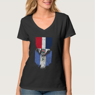 T-shirt Drapeaux dominicains du Nicaragua Torn République
