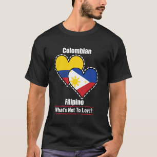 T-shirt Drapeaux du cœur colombien philippin Qu'est-ce qu'