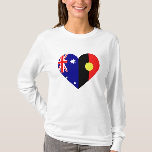 T-shirt Drapeaux du cœur des Aborigènes d'Australie (Devant)