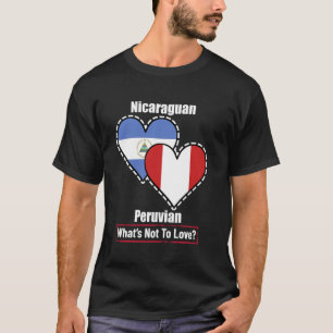 T-shirt Drapeaux du cœur nicaraguayen péruvien Qu'est-ce q