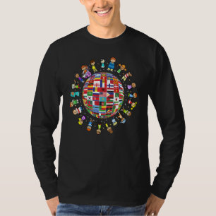 T-shirt Drapeaux Du Monde Diversité Culturelle Enfants Aut