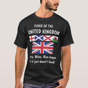 T-shirt Drapeaux du Royaume-Uni… Pays de Galles désolé !