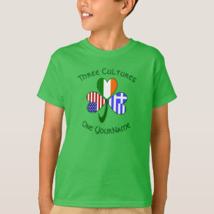 T-shirt Drapeaux grecs irlandais américains Shamrock Votre