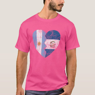 T-shirt Drapeaux guatémaltèques argentins Heart Argentina