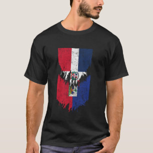 T-shirt Drapeaux haïtiens dominicains arrachés Repu domini