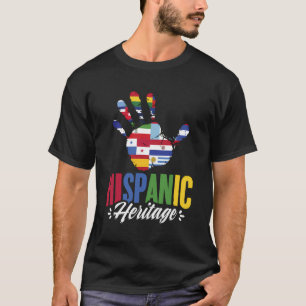 T-shirt Drapeaux hispaniques mains Latino Pays Hérite hisp