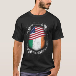 T-shirt Drapeaux irlandais américains d'Irlande et d'Améri
