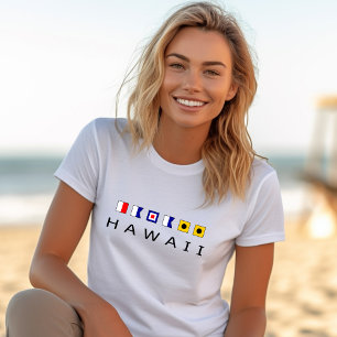 T-shirt Drapeaux marins nautiques Hawaii Couleur claire