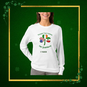 T-shirt Drapeaux Mexicain Irlandais USA Trèfle Personnalis