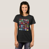 T-shirt Drapeaux mondiaux Pays les plus grands et les plus (Devant entier)